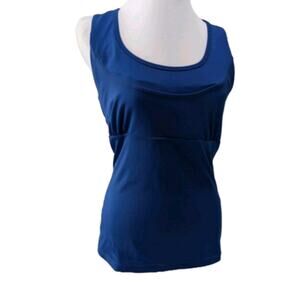Gianni Binni Racerback Blue Tank Top Women's Size Medium Sports Compression EUC